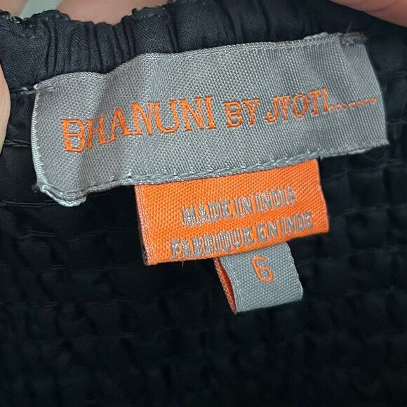 New Anthropologie Bhanuni by Jyoti Strapless Mini Dress Black Embroidered - Picture 6 of 8